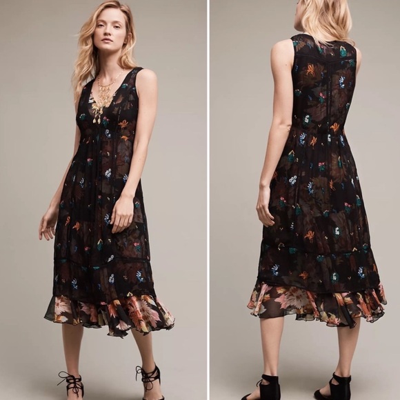 Anthropologie Dresses & Skirts - Anthropologie Floreat Garden Stroll Midi Dress Size 8